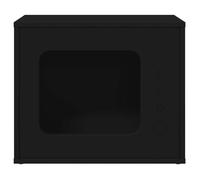 Niche pour chat en bois - vidaXL - Rectangulaire - 51x30x42 cm - Noir - Bois d'ingénierie - Design moderne