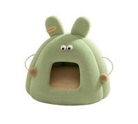 Niche pour Chat - Enclos Coupe-Vent avec Un Adorable Motif Lapin | Coussin Amovible Pours, IDéal Dormir Dehors en Hiver Ou À Noël, Espace De Vie Agrandi, Facile Nettoyer, Soutien Articulations