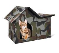 Niche pour Chat Exterieur, Maison pour Chats, Niche D'extérieur pour Chat, Cabane Chats Exterieur pour Animaux Domestiques Errants Et Domestiques (M, Capacité De Charge Jusqu'À 15 Kg)