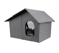 Niche pour Chat, Grand abri privé Pliable et étanche, Espace extérieur Facile à sécuriser et résistant aux intempéries avec Coussin Confortable, pour Animaux de Compagnie (Grey)