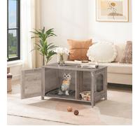 Niche pour Chat - HOOBRO - Maison de Toilettes - Doubles Portes - Planche réglable - Gris