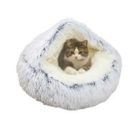 Niche pour chat Igloo Niche antidérapante pour animal domestique - Pliable et portable - Lavable - Cachette pour chats et petits chiens (60 x 60 x 20 cm, gris)