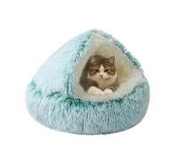Niche pour chat Igloo Niche antidérapante pour animal domestique - Pliable et portable - Lavable - Cachette pour chats et petits chiens (65 x 65 x 20 cm, vert)
