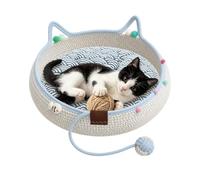 Niche pour chat interactif en corde de coton tressée à la main | Panier tressé pour animaux et chiots pour dormir, relaxation, intérieur, canapé, fenêtre, extérieur, patio, jardin