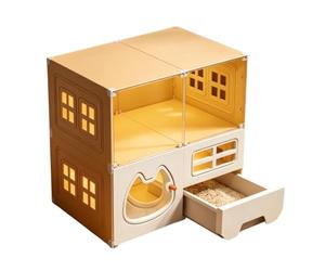 Niche pour chat interactive à deux étages | Nichoir pour chat de petite et moyenne taille pour jouer, se reposer, dormir, intérieur ou extérieur