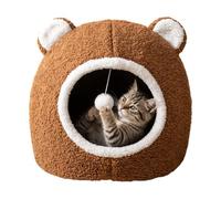 Niche pour chat, jolie tente en peluche douce, pliable, lavable avec | Lit pour chat semi-fermé pour le repos, le quotidien, le balcon, le salon et