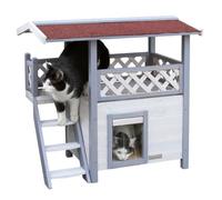 Niche pour chat - KERBL - Lodge Ontario - 77x50x73cm - 2 étages - Toit étanche