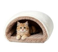 Niche pour chat lavable en peluche auto-chauffante pliable douce