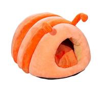 Niche pour chat, lit d'hiver pour animal de compagnie, grotte semi-couverte, confortable pour chiot et chiot, lit d'hiver semi-couvert en forme d'animal pour chats et chiens, 50 x 40 x 30 cm, orange,