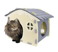 Niche pour chat - Lit pliable et lavable et amovible | Cachette isolée pour chats, petits animaux de compagnie, construction, hiver, , voiture, camping ou chaise, 43 x 38 x 35 cm