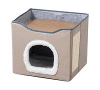 Niche pour chat, lit pour chaton, lit pour chat d'intérieur, fonction semi-fermée, outil facile à placer, accessoire confortable pour animal de compagnie, grottes de couchage pour félin, 40 x 35 x 32