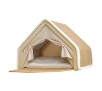 Niche pour chat - Maison pour chaton avec griffoir en sisal pour le repos et le jeu, grand lit pour chat, pour le repos, le jeu, la maison, le salon, la chambre des animaux domestiques, le sol d'hiver