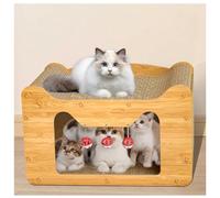 Niche pour Chat MêMe Un Griffoir Est Un Nid De Chat, Griffoir Chat Boule De Cloche Gratuite Lors De La Commande, Grattoir Chat Cabane Chat Exterieur