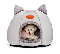 Niche pour Chat Mignonne en Flanelle - Protection Contre Le Froid, Tente Douillette et Chaude en Hiver Avec Oreiller Lavable Confortable pour Chats et Petits Chiens