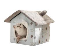 Niche pour chat, niche pour chaton, lit pour chaton, lieu de couchage intérieur pour chats, chiens, chatons, chiots, matériau en peluche douce, design léger, portable, mobilier de repos d'hiver