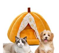 Niche pour chat - Nid apaisant lavable en forme de citrouille - Lit couvert pour petit chien | Pour chaton, chiot, petit chien, animal domestique, décoration d'intérieur, appartement, salon, balcon