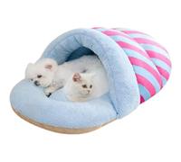 Niche pour chat, nid d'hiver en peluche, lit semi-fermé pour animal de | Tool, niche pour chat, sac de couchage pour animal de compagnie, lit d'hiver pour chat pour petits animaux
