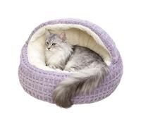 Niche pour chat | Petit lit semi-fermé antidérapant - Nid apaisant couvert pour chaton, maison, dortoir, appartement, chambre à coucher, salon