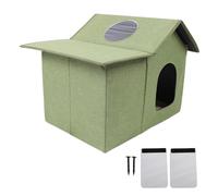 Niche pour Chat Pliable, Maison Extérieure Imperméable et Résistante à la Pluie, Gris, Confort et Protection - Abri Douillet, Matériaux Résistants, Idéal pour Appartements et (De Vert)