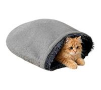 Niche pour chat portable lavable pliable auto-chauffante en peluche