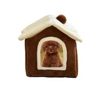 Niche pour chat semi-fermée - 40 x 35 cm - Lit couvert pour chaton - Maison d'hiver douce et imperméable pour se reposer, dormir