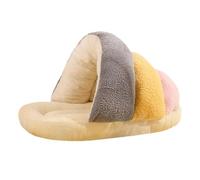 Niche pour Chat Semi Fermée Douillette Lit Animaux Chien Chat Maison Peluche Forme Chausson Sac Couchage Cave Velours Chaud Enveloppante Chauffante Ad, Gris, L