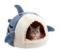 Niche pour Chats Caverne | Requin antidérapant Lavable | Chats Cartoon Niche Petits Chiens, pour Dormir Et Se Détendre À L'Intérieur Chambre Salon Balcon Appartement Dortoir Bureau Hiver