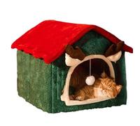 Niche pour chats d'hiver | Lavable et chaud, pour intérieur de Noël - Pour petites races de 1,5 à 4 kg, pour chambre et balcon, pour jouer, se reposer et faire la sieste