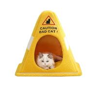 Niche pour Chats en Forme de tanière | Lits pour Chats d'intérieur avec antidérapant | Tente de tanière Douce en Peluche pour l'intérieur de la Maison - pour Sol intérieur Appartement Chambre à