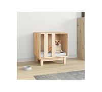 Niche pour Chien 50x40x52 cm Bois de Pin Massif Maison Couchage Animaux