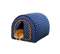 Niche pour chien auto-chauffante lavable en forme d'igloo pliable pour animal domestique avec poignée supérieure et coussin amovible (76 x 55 x 51 cm)