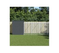 Hondenhok met ren 214x1273x181 cm staal antraciet3189136