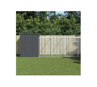 Vidaxl Niche Pour Chien Avec Cour Anthracite 214x865x181 Cm Gris
