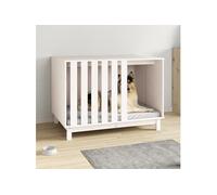 Niche pour chien Blanc 100x70x72 cm Bois de pin massif 822492