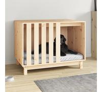 Niche pour Chien Blanc 70x50x62 cm Bois de Pin Massif Maison Couchage vidaXL
