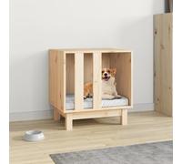Niche pour Chien Blanc 70x50x62 cm Bois de Pin Massif Maison Couchage vidaXL