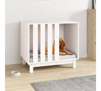 Niche pour Chien Blanc 70x50x62 cm Bois de Pin Massif Maison Couchage vidaXL