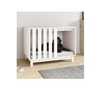 vidaXL Niche pour chien Blanc 90x60x67 cm Bois de pin massif 822487 Blanc G