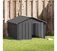 Niche pour Chien Cage Chenil Maison Jardin Anthracite Acier Galvanisé vidaXL