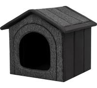 Niche pour chien, coin pour chien, zone de repos, chenil, refuge pour animaux, niche pour chien, chenil pour animaux domestiques,Graphite éco-lin + noir Oxford, R1 : 32 x 38 cm