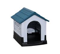 Niche pour chien - dim. 64L x 57l x 66H cm - PP bleu blanc