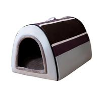 Niche pour chien d'intérieur 2 en 1 amovible, lit Igloo lavable, confortable, avec poignée, pliable, antidérapant, chaud, tente d'hiver pour chien, fournitures pour animaux de compagnie, costume pour