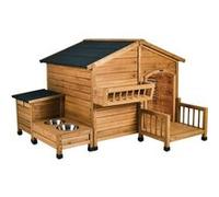 Niche pour chien en bois avec mangeoire et boite de rangement "Rusty" - 151 x 138 x 100 cm - Marron 12