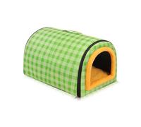 Niche pour chien et chat - Igloo pliable 2 en 1 avec coussin amovible apaisant, anti-anxiété, lit doux et chaud - pour chiens, chiots, chats, lapins, imperméables et antidérapants (taille XS : 35 x 27