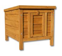 Wiltec Niche pour chat 420 x 515 x 430 mm en bois d'épicéa, niche pour petits animaux, clapier à lapins avec toit, étanchéité au bitume, abri pour animaux de compagnie pour jardin/balcon