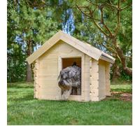 Niche pour Chien Exterieur en Bois - Maison Chien de Petit Race, 76 x 99 x H80 cm, Taille S - Cabane Chien TIMBELA M401-1