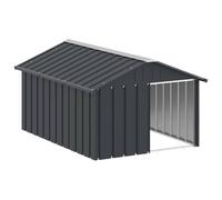 Niche pour Chien Extérieur Métal, Chenil d'extérieur Enclos Cage pour Chien Anthracite 116,5x153x81,5 cm Acier galvanisé