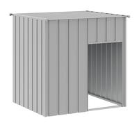 Niche pour Chien Extérieur Métal, Chenil d'extérieur Enclos Cage pour Chien avec Toit Gris Clair 110 x 103 x 109 cm Acier galvanisé