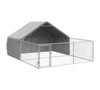 Niche pour Chien Extérieur Métal, Chenil d'extérieur Enclos Cage pour Chien avec Toit Imperméable 4x3x1,9 m Acier galvanisé