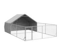 Niche pour Chien Extérieur Métal, Chenil d'extérieur Enclos Cage pour Chien avec Toit Imperméable 6x3x1,9 m Acier galvanisé